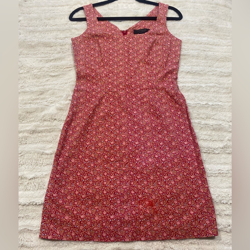 Express Red Sheath Mini Dress Sleeveless Crew Neck 99% cotton